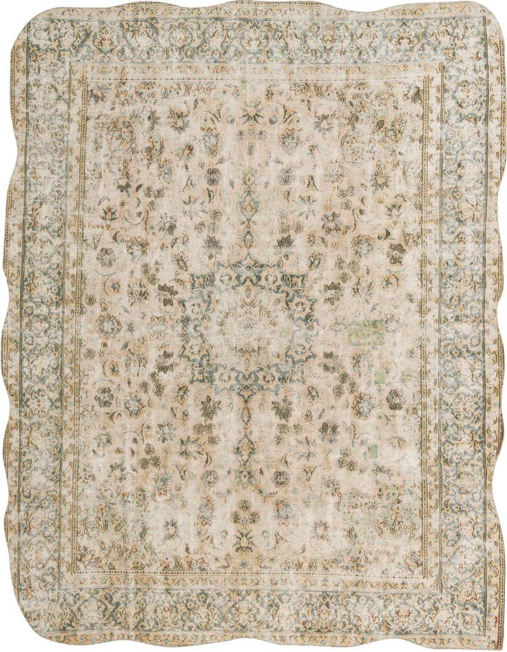 Detail image of 9' 5 x 13' Hand Knotted Ultra Vintage Persian Wool Rug