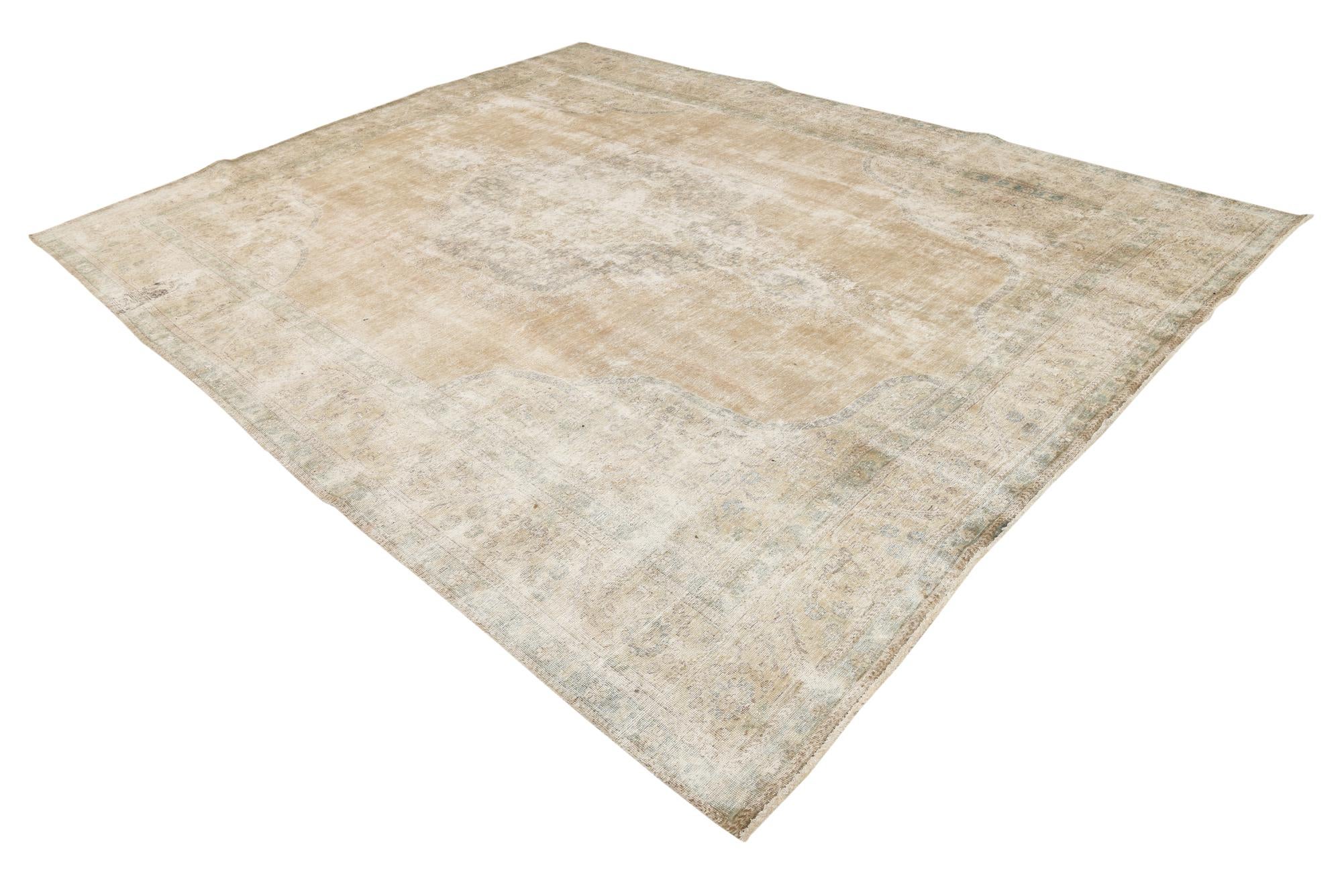 9' 10 x 12' 7 Hand Knotted Ultra Vintage Persian Wool Rug