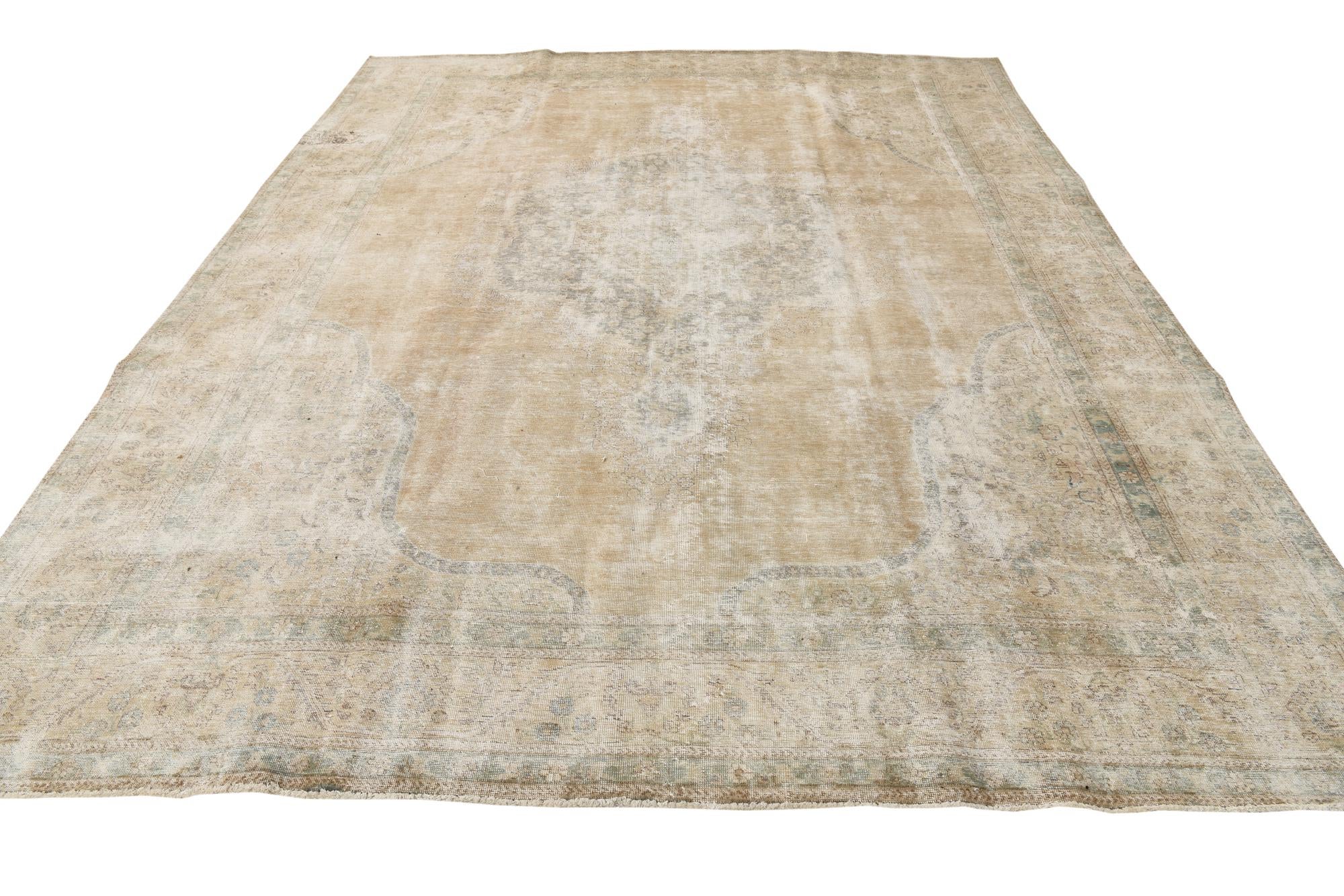 9' 10 x 12' 7 Hand Knotted Ultra Vintage Persian Wool Rug
