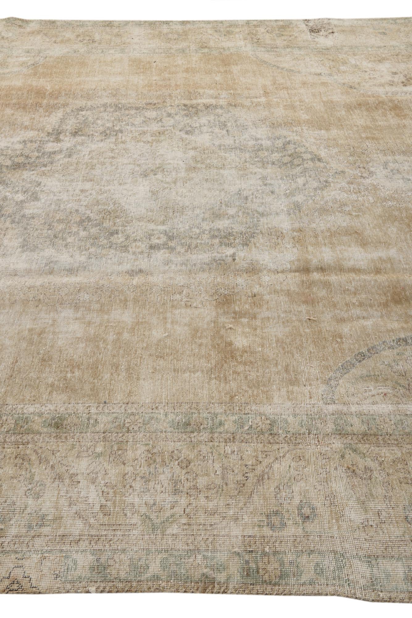 9' 10 x 12' 7 Hand Knotted Ultra Vintage Persian Wool Rug
