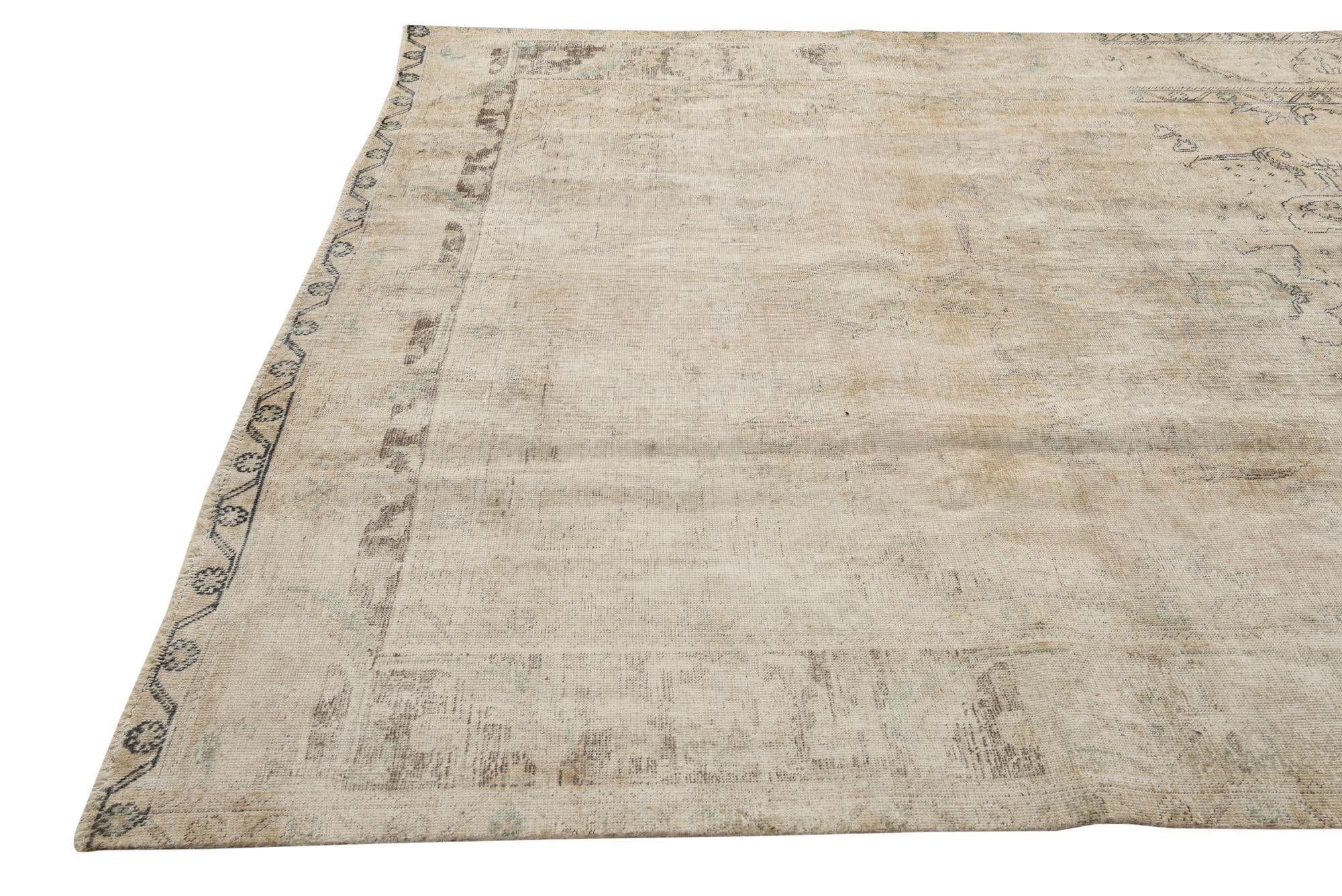 7' 8 x 11' 3 Hand Knotted Ultra Vintage Persian Wool Rug
