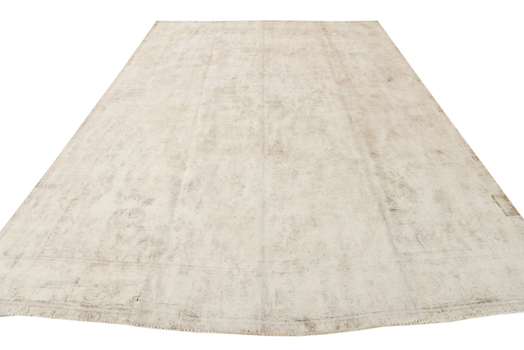9' x 12' 7 Hand Knotted Ultra Vintage Persian Wool Rug