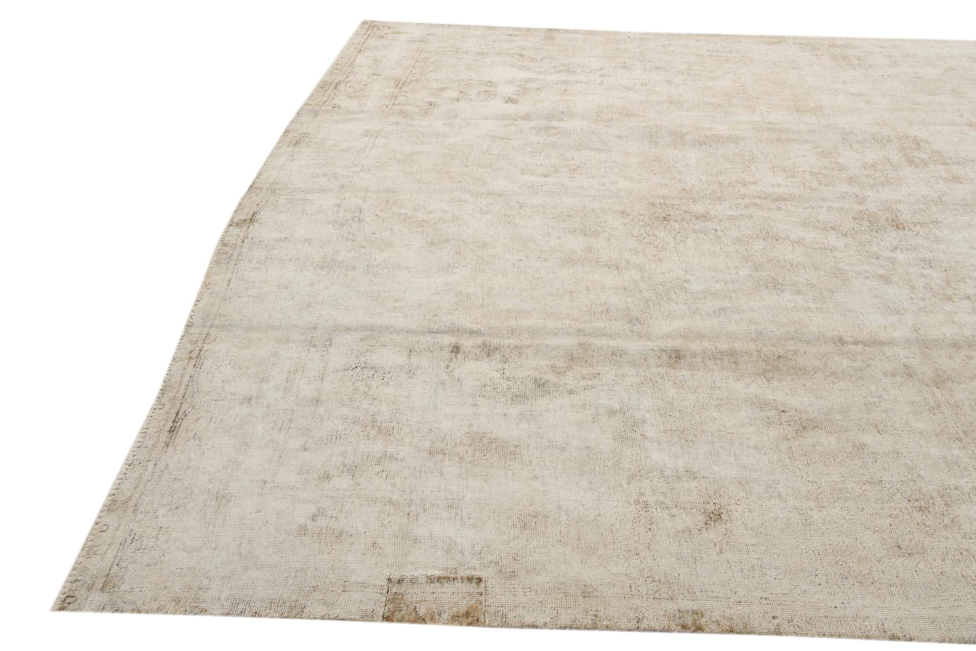 9' x 12' 7 Hand Knotted Ultra Vintage Persian Wool Rug