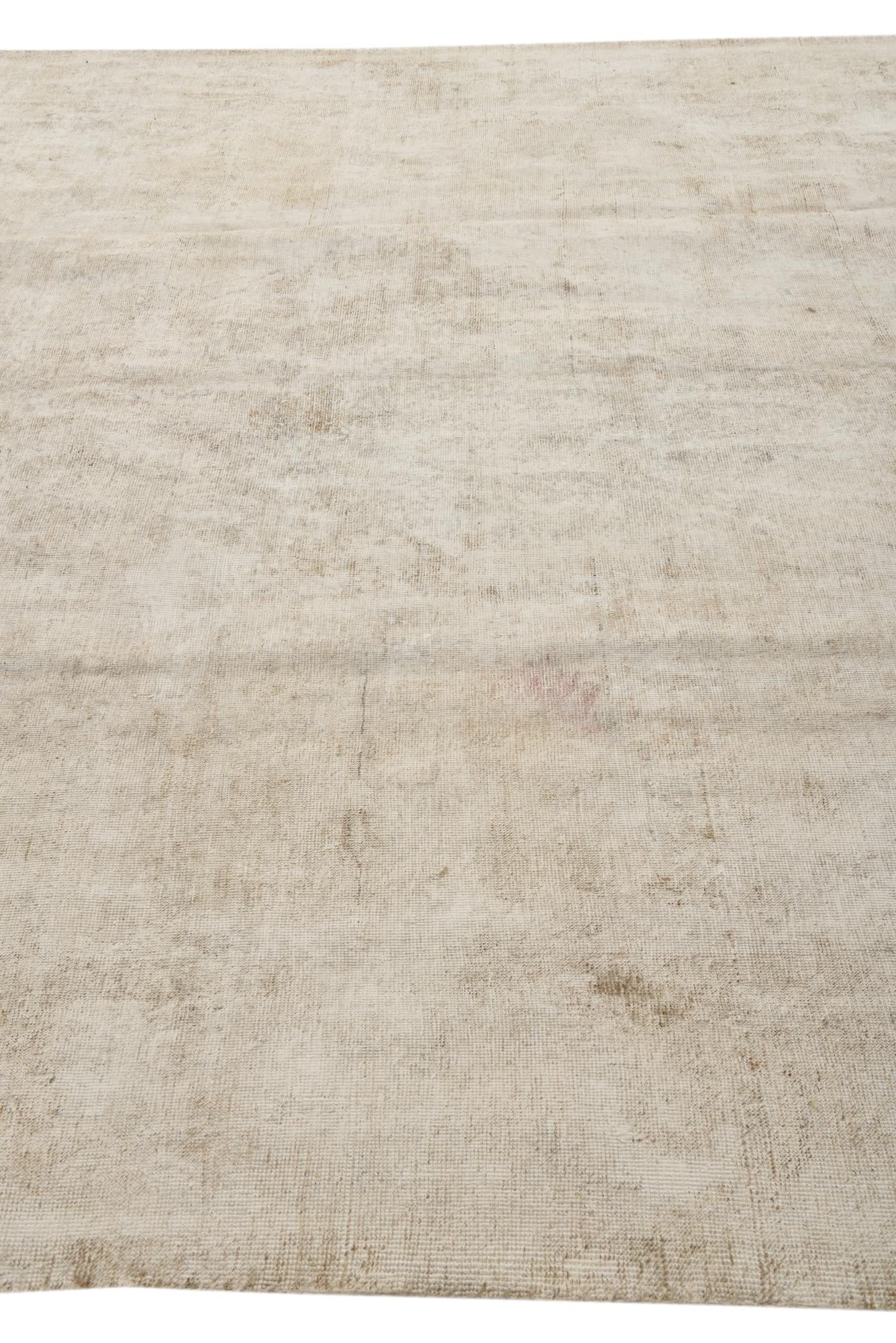 9' x 12' 7 Hand Knotted Ultra Vintage Persian Wool Rug