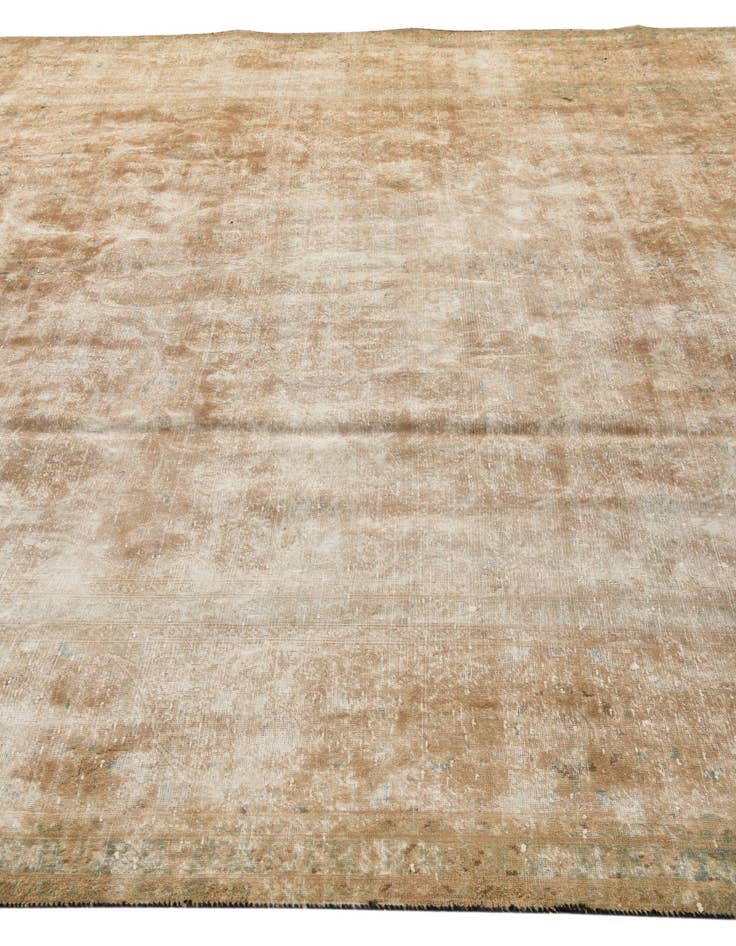 Detail image of  9' 9 x 13'  Hand Knotted Ultra Vintage Persian Wool Rug