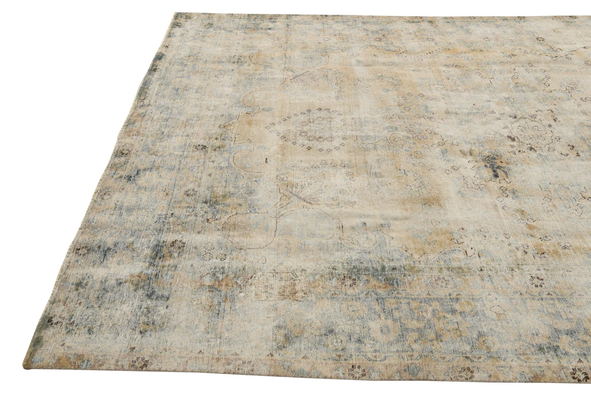 7' 6 x 11' Hand Knotted Ultra Vintage Persian Wool Rug