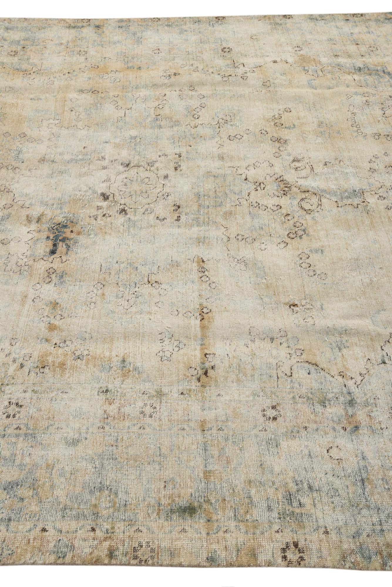 7' 6 x 11' Hand Knotted Ultra Vintage Persian Wool Rug