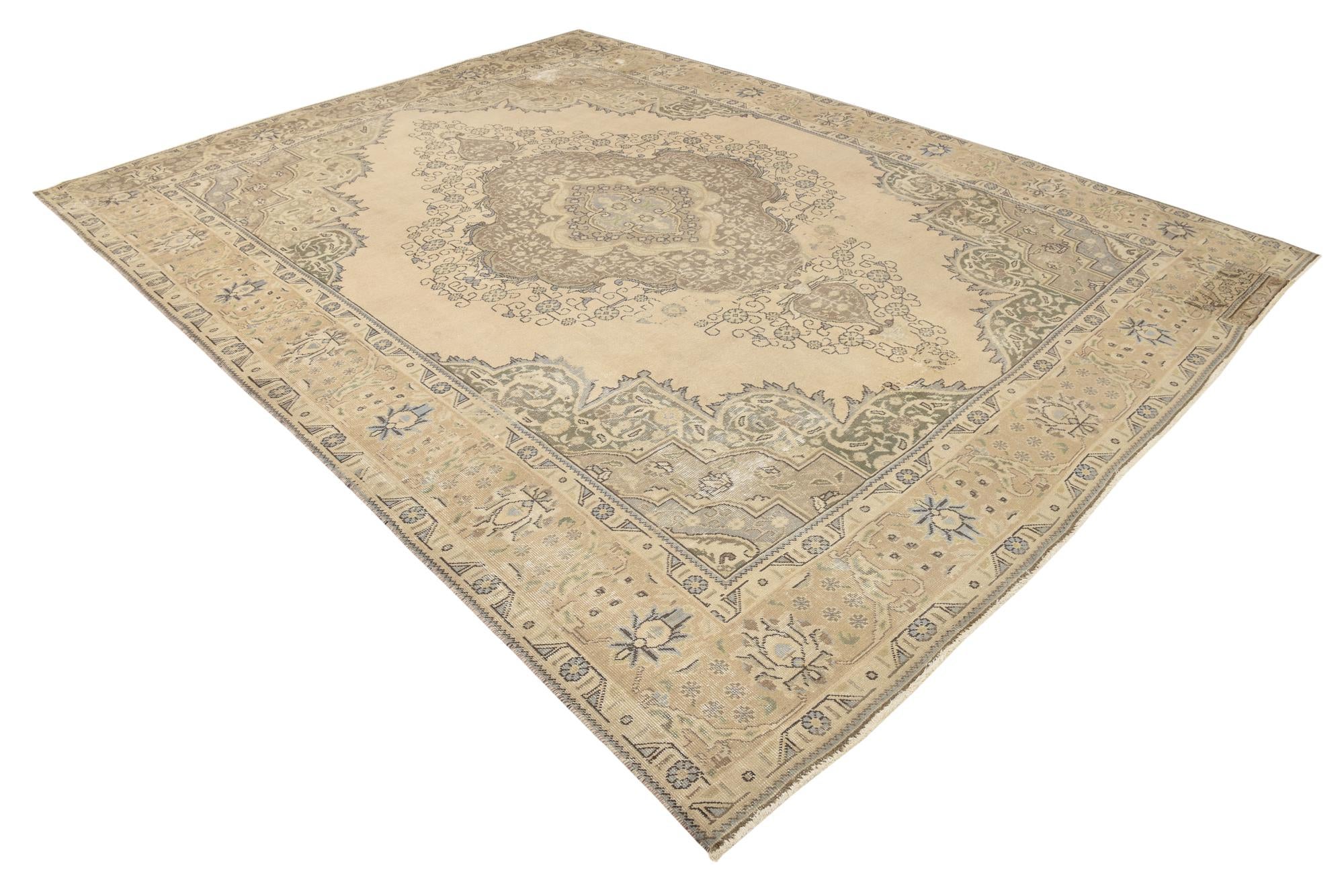 9' 7 x 12' 5 Hand Knotted Ultra Vintage Persian Wool Rug