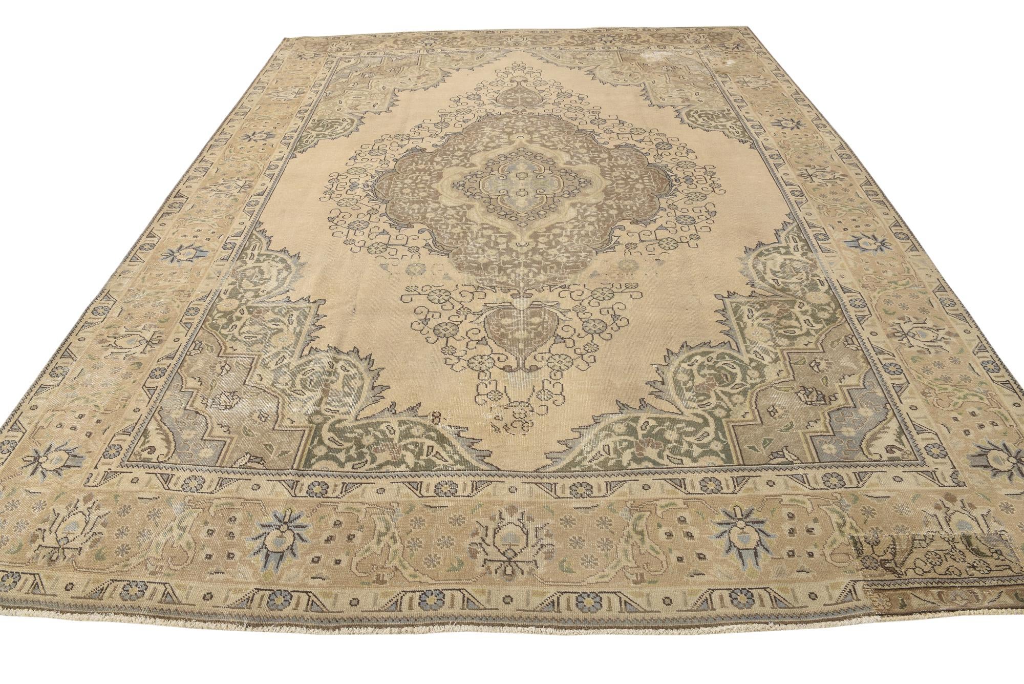 9' 7 x 12' 5 Hand Knotted Ultra Vintage Persian Wool Rug