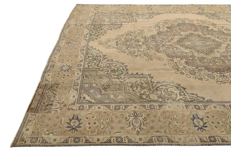 Detail image of 9' 7 x 12' 5 Hand Knotted Ultra Vintage Persian Wool Rug