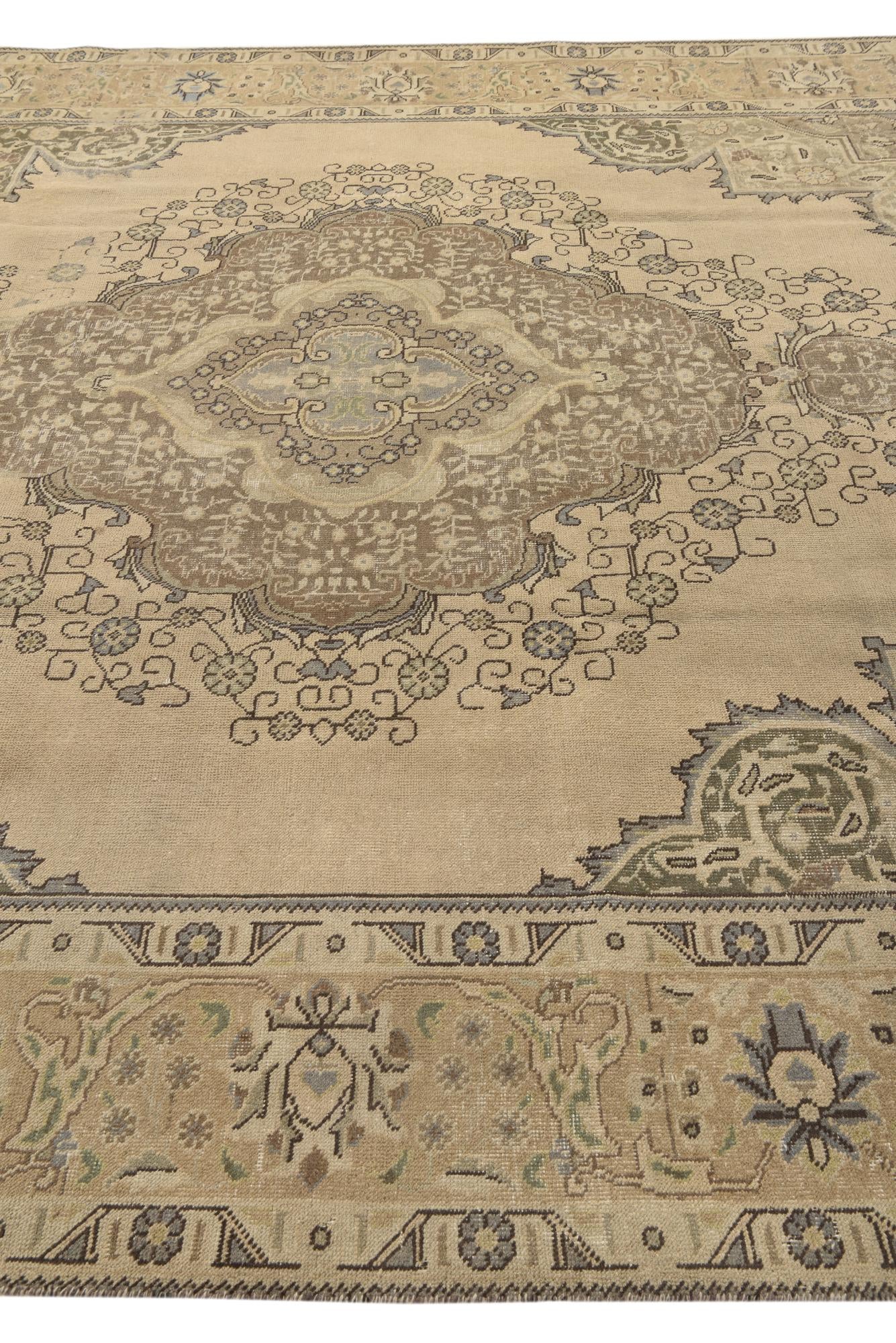 9' 7 x 12' 5 Hand Knotted Ultra Vintage Persian Wool Rug