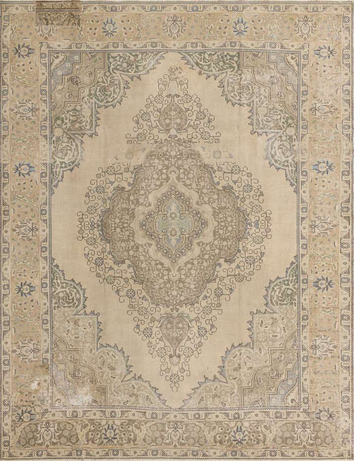 9' 7 x 12' 5 Hand Knotted Ultra Vintage Persian Wool Rug