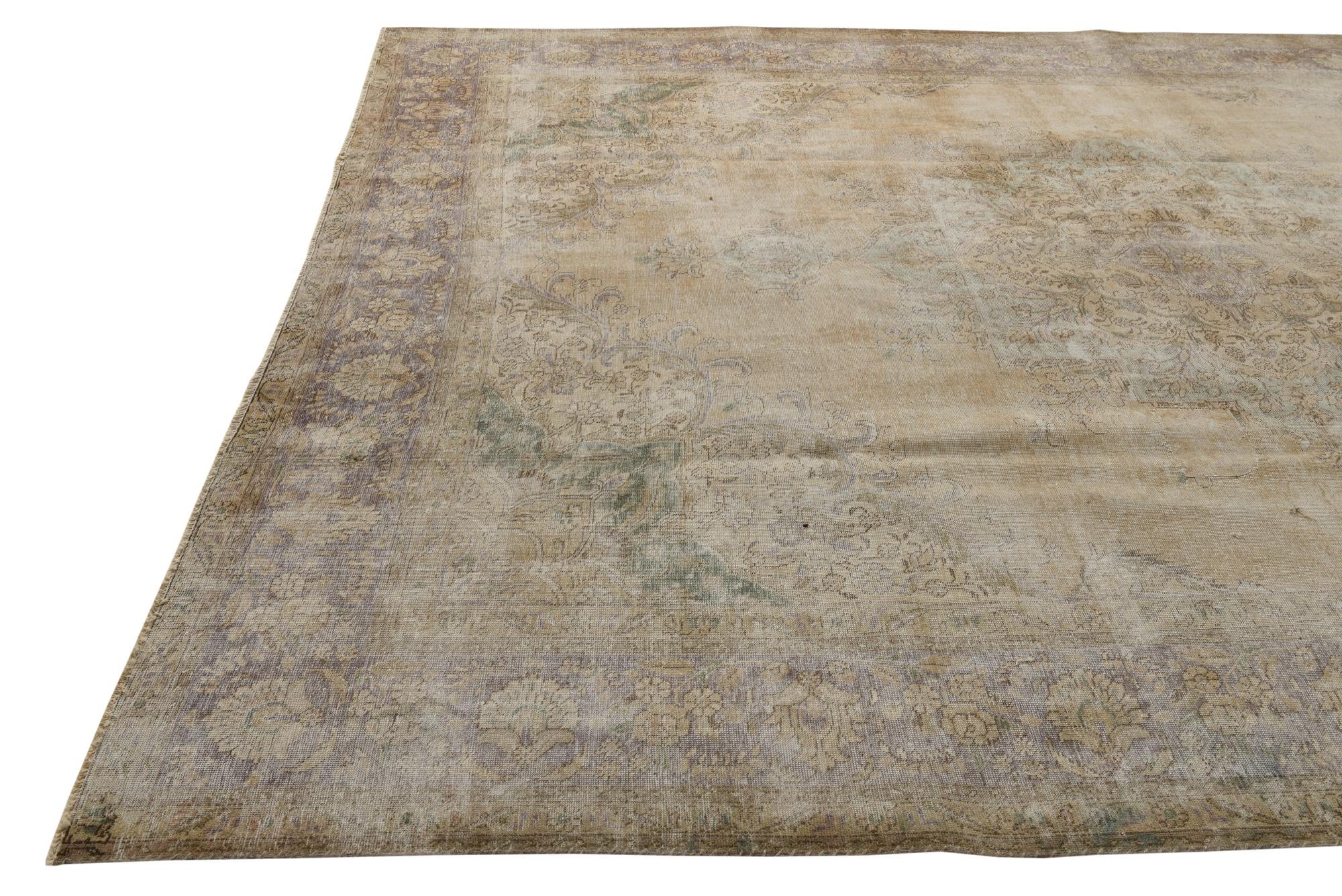 9' 3 x 12' 10 Hand Knotted Ultra Vintage Persian Wool Rug