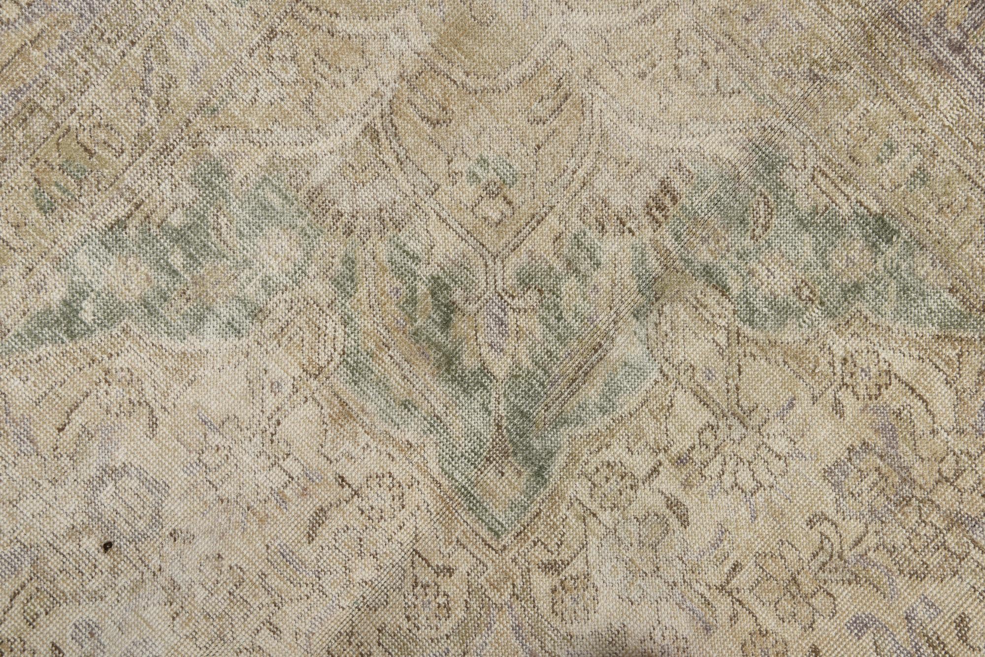 9' 3 x 12' 10 Hand Knotted Ultra Vintage Persian Wool Rug
