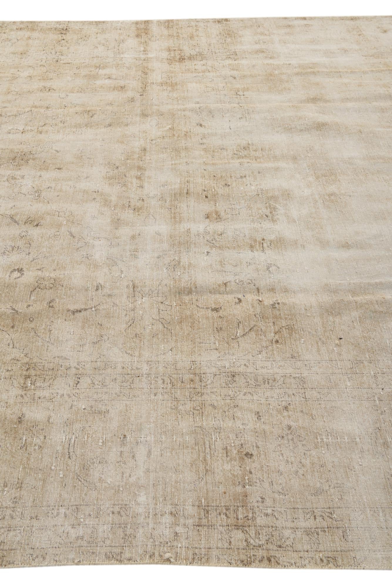 9' 3 x 13' Hand Knotted Ultra Vintage Persian Wool Rug