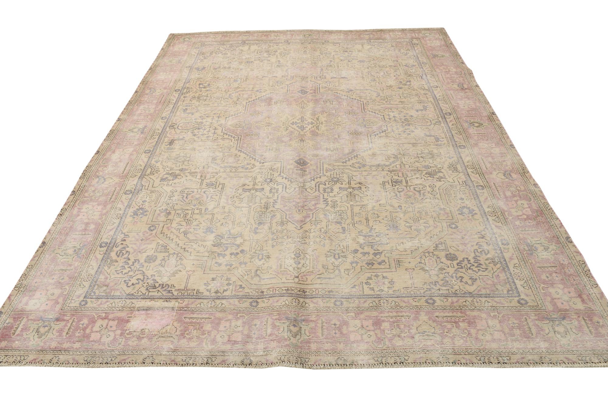 7' 9 x 10' 9 Hand Knotted Ultra Vintage Persian Wool Rug