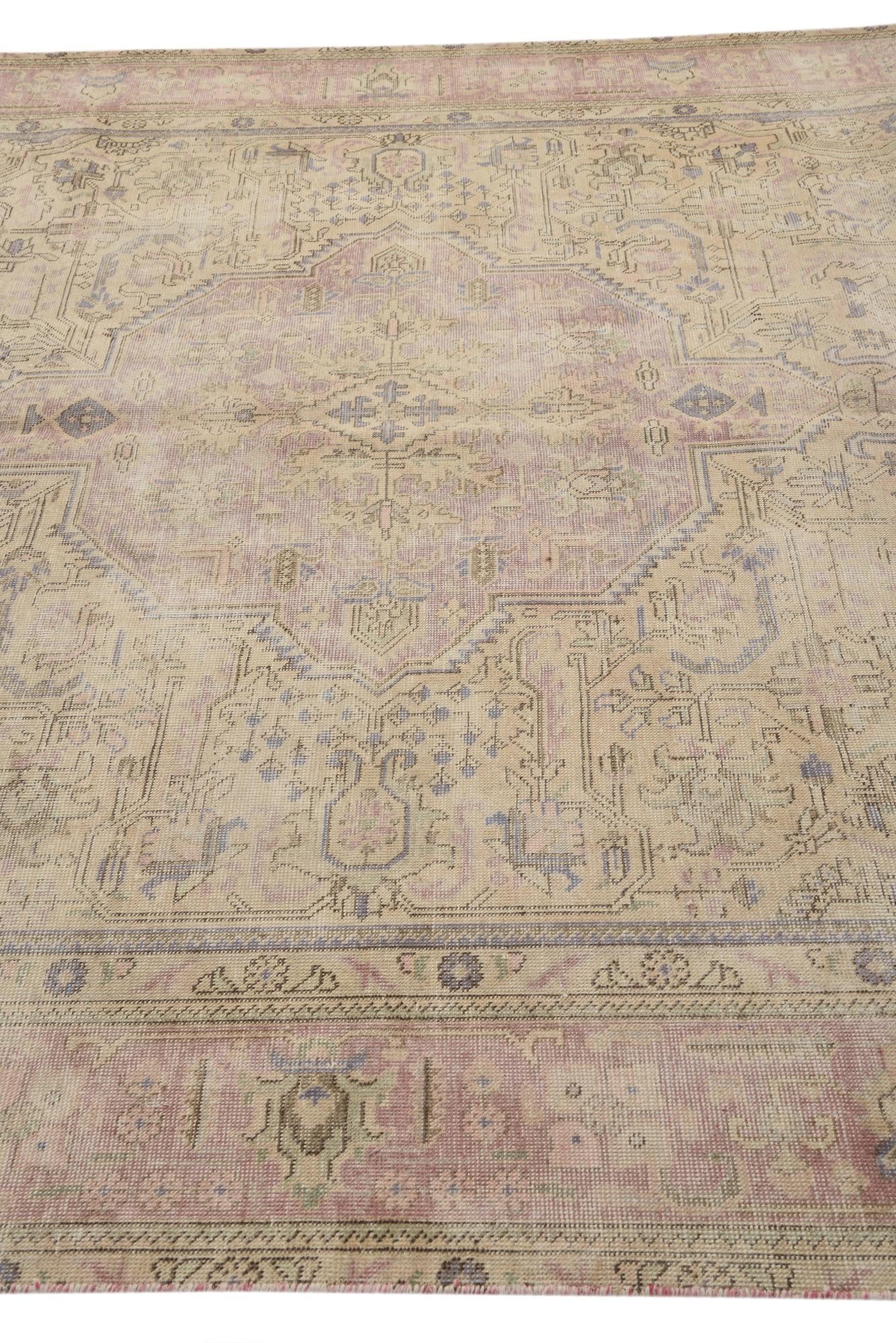 7' 9 x 10' 9 Hand Knotted Ultra Vintage Persian Wool Rug