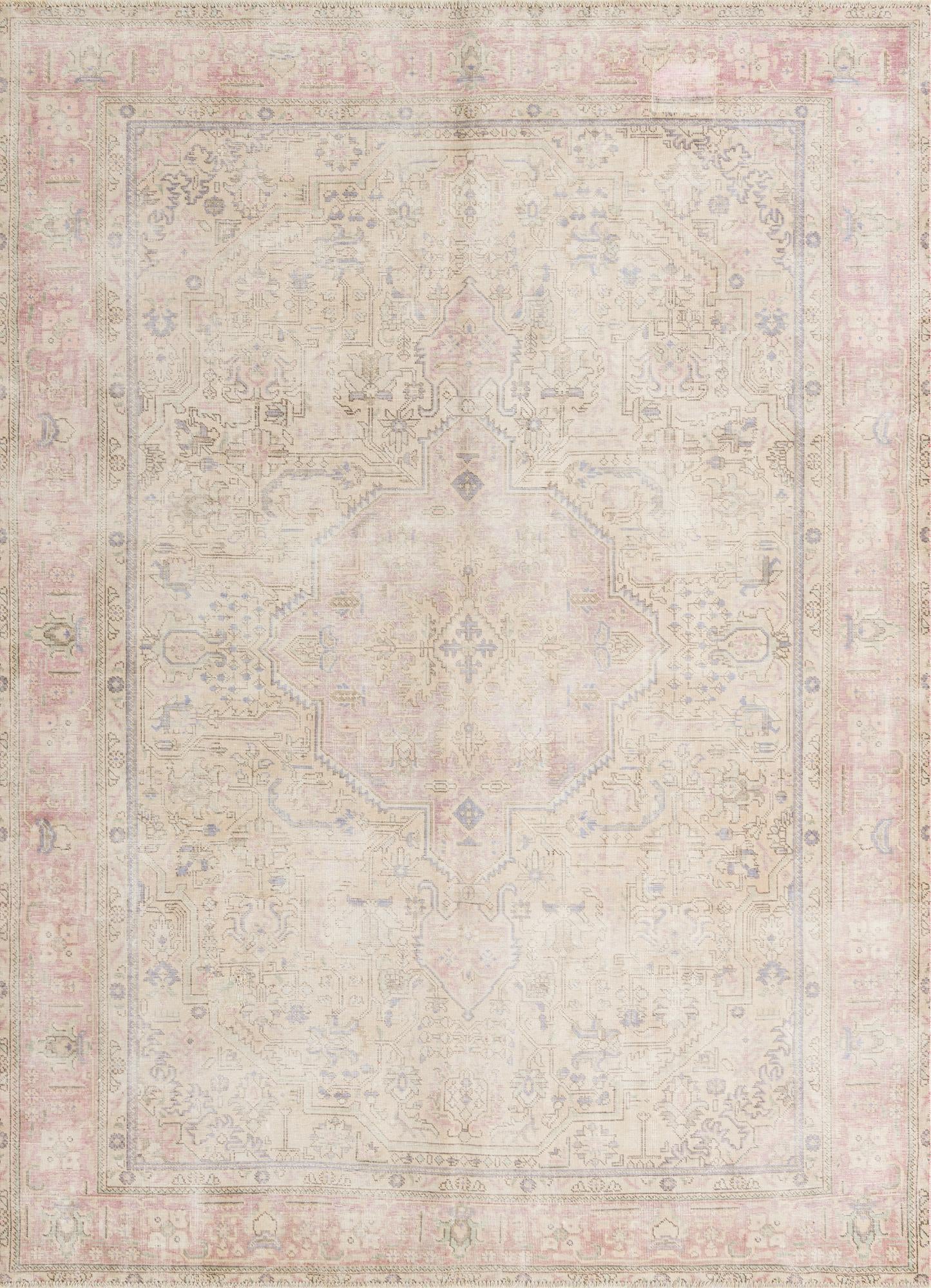 7' 9 x 10' 9 Hand Knotted Ultra Vintage Persian Wool Rug