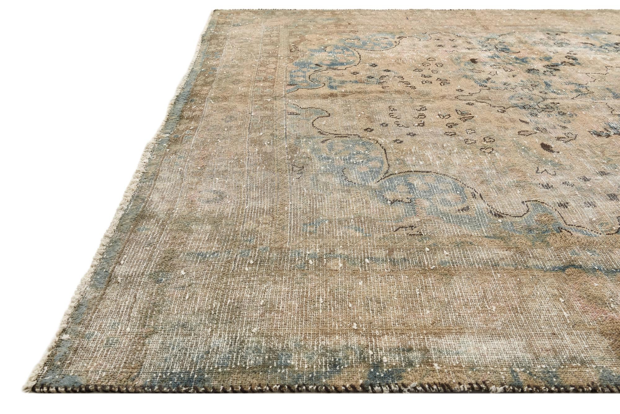 195cm x 280cm anudado a mano Ultra Vintage Alfombra Persa Lana