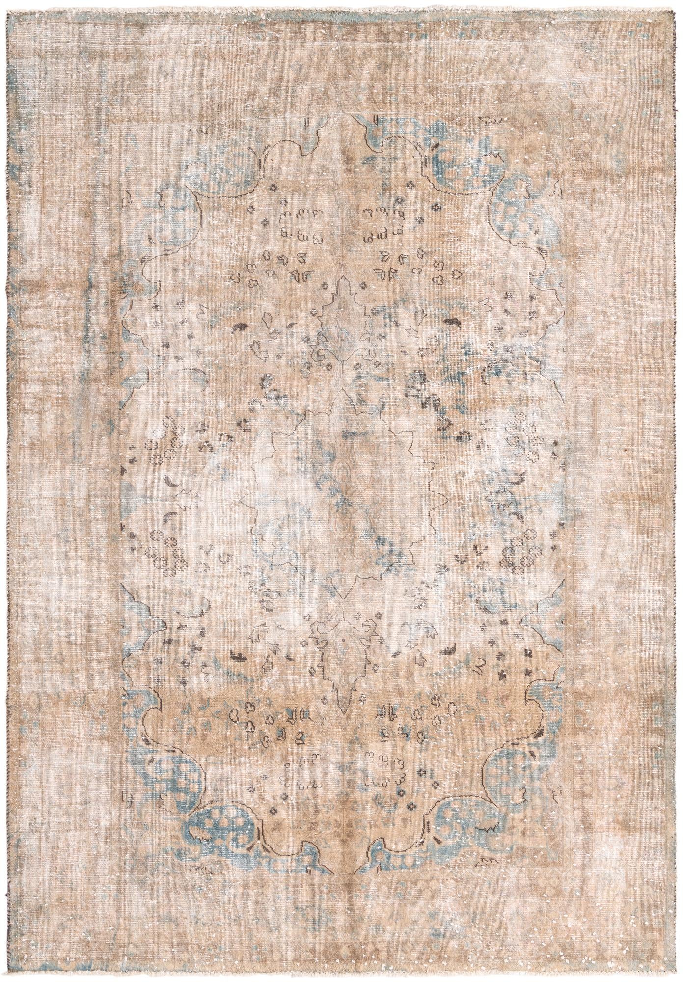 6' 4 x 9' 2 Hand Knotted Ultra Vintage Persian Wool Rug