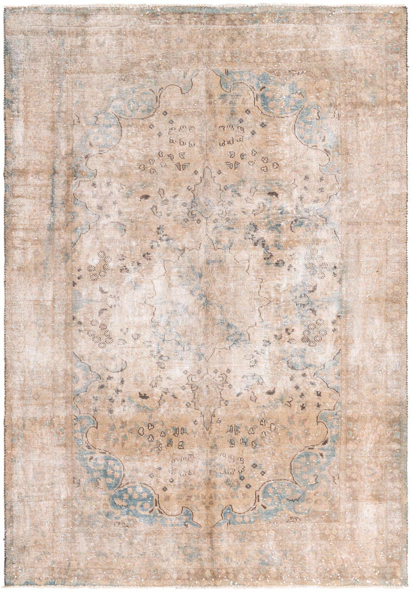 195cm x 280cm anudado a mano Ultra Vintage Alfombra Persa Lana