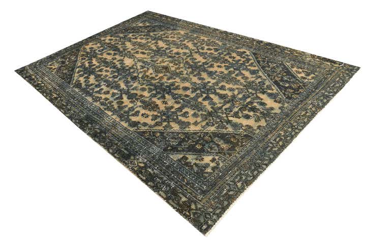 6' 8 x 9' 8 Hand Knotted Ultra Vintage Persian Wool Rug