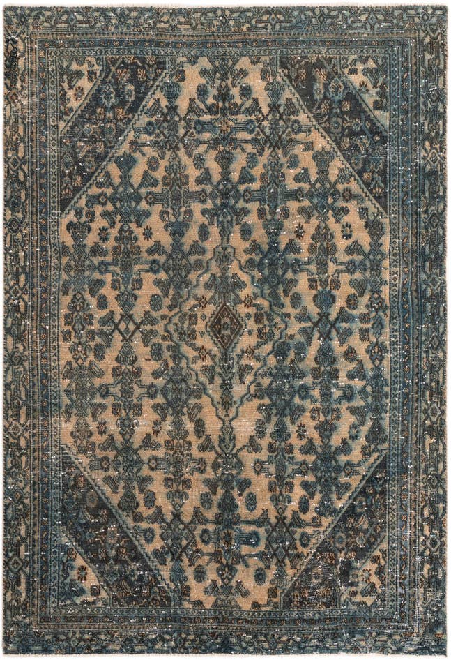 Detail image of 6' 8 x 9' 8 Hand Knotted Ultra Vintage Persian Wool Rug