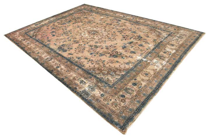 8' 8 x 12' 2 Hand Knotted Ultra Vintage Persian Wool Rug