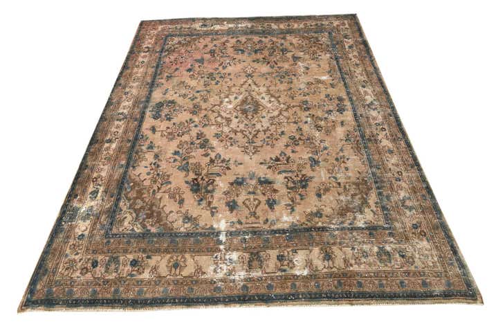 8' 8 x 12' 2 Hand Knotted Ultra Vintage Persian Wool Rug