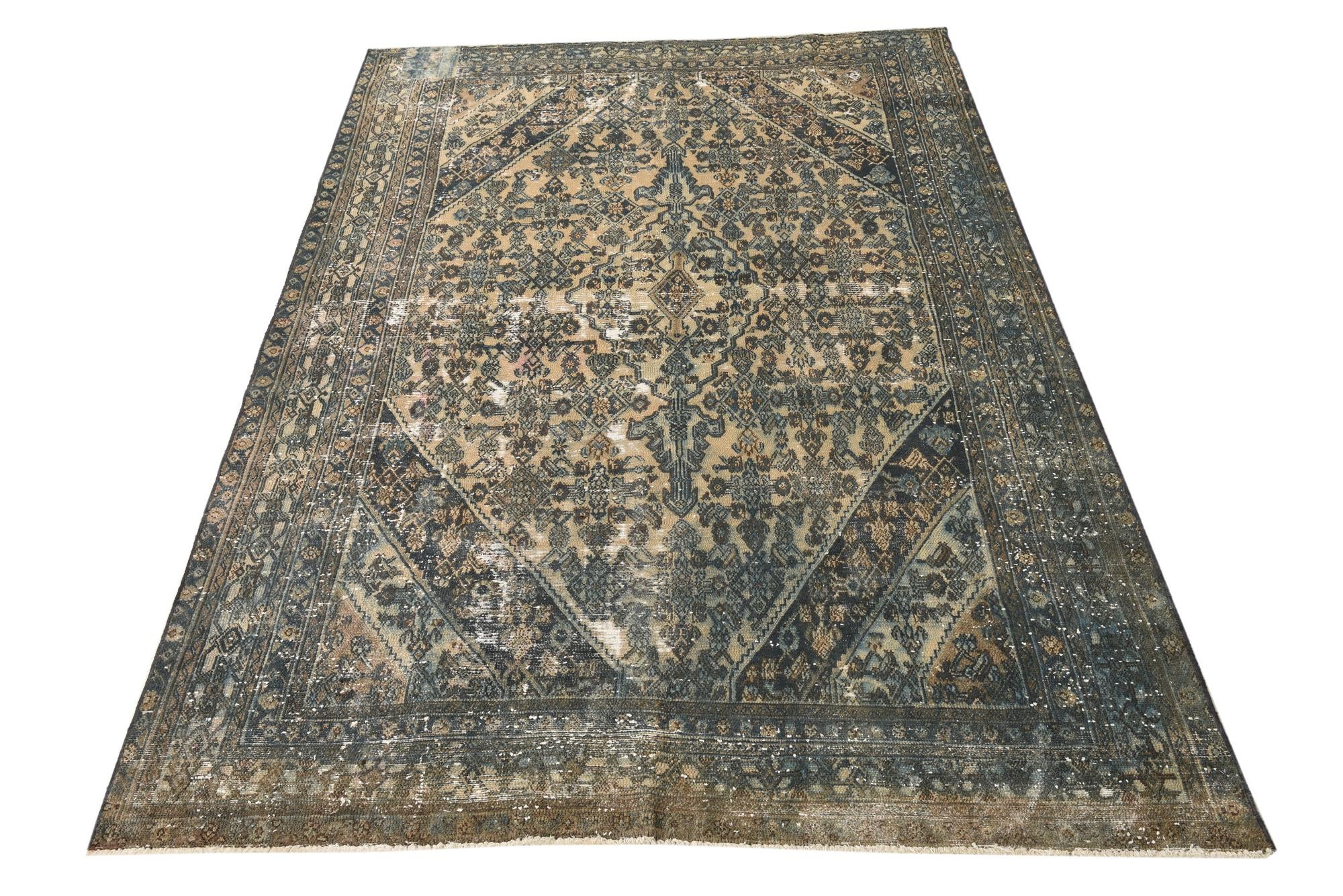 7' 6 x 11' 4 Hand Knotted Ultra Vintage Persian Wool Rug