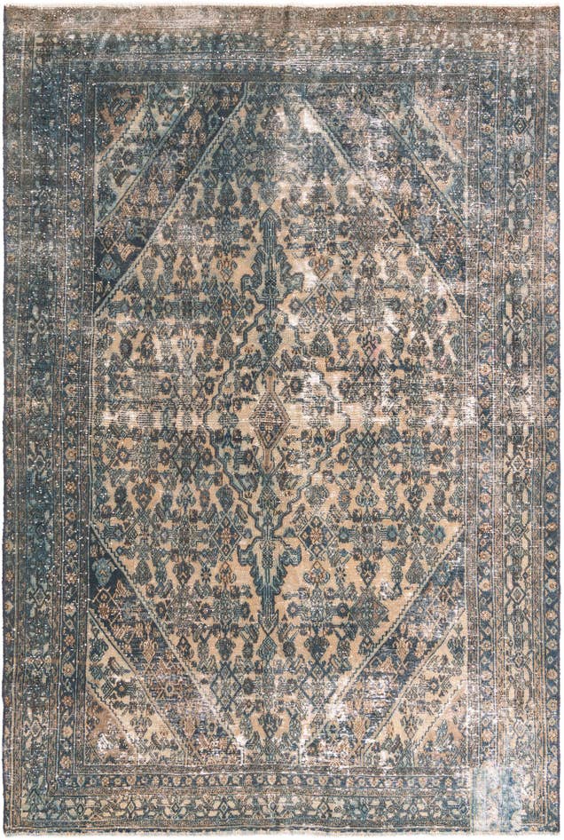 Detail image of 7' 6 x 11' 4 Hand Knotted Ultra Vintage Persian Wool Rug