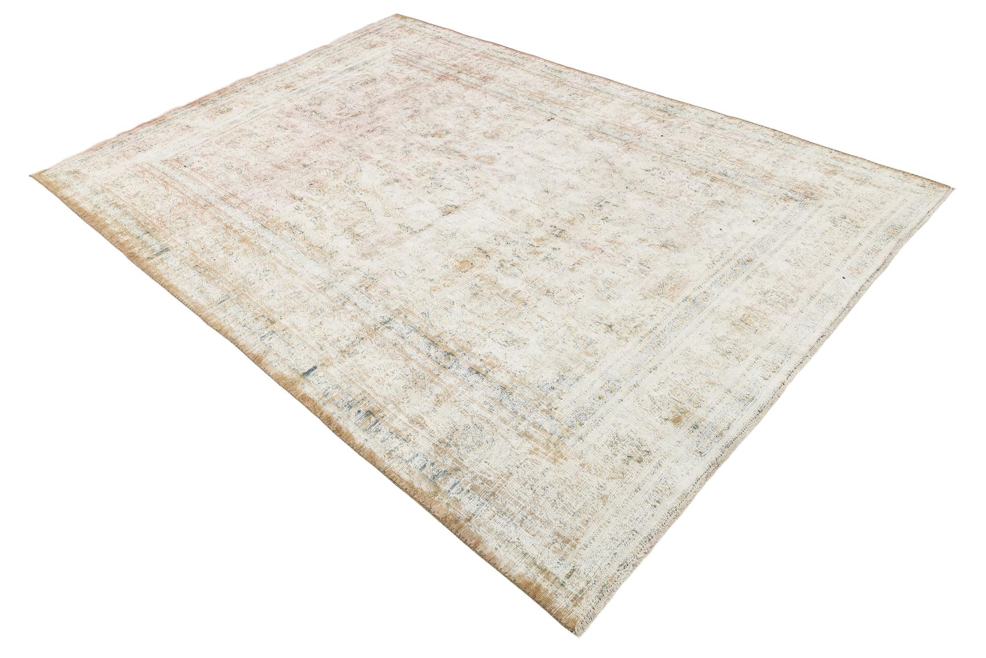 6' 4 x 9' 2 Hand Knotted Ultra Vintage Persian Wool Rug