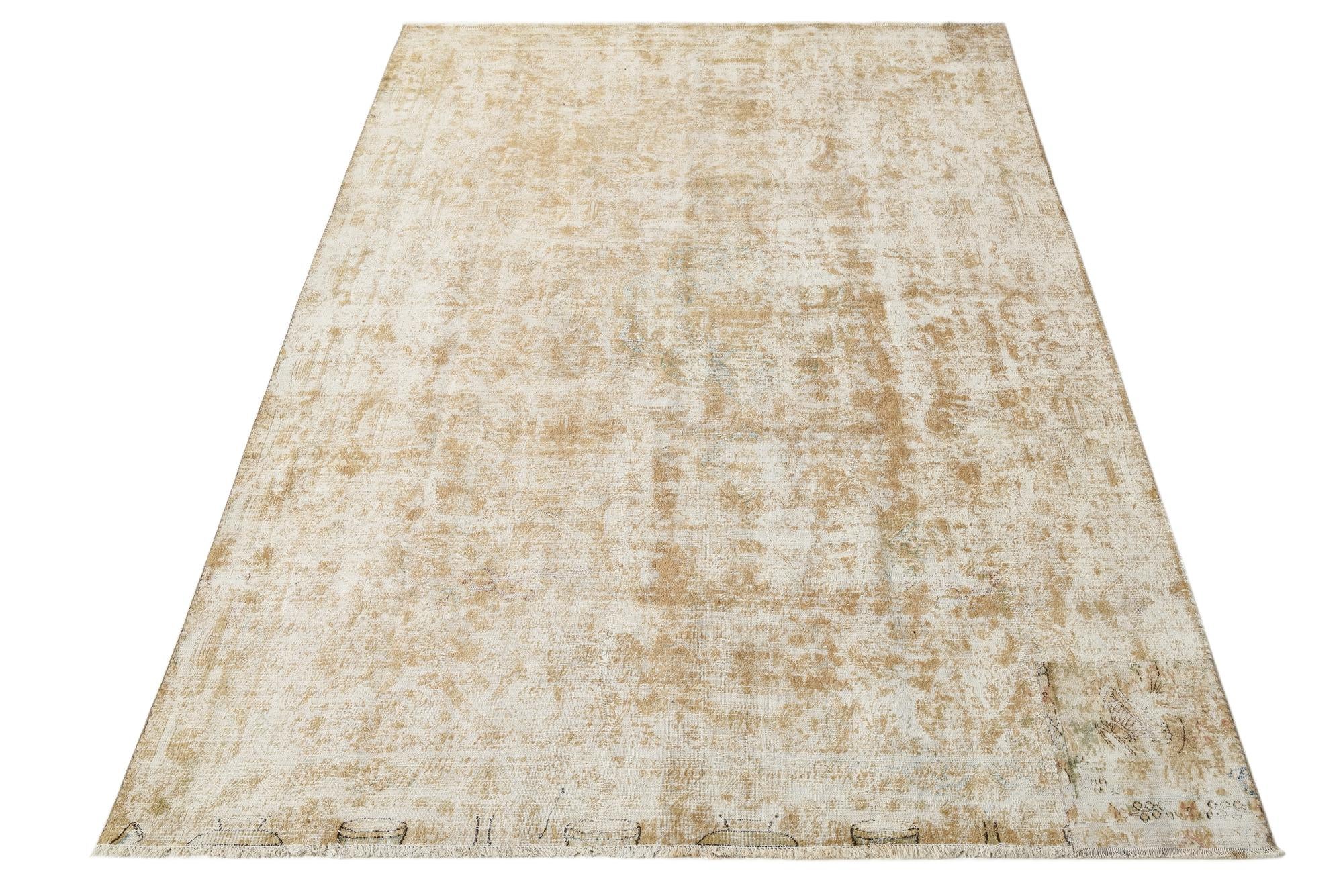 7' 7 x 11' Hand Knotted Ultra Vintage Persian Wool Rug