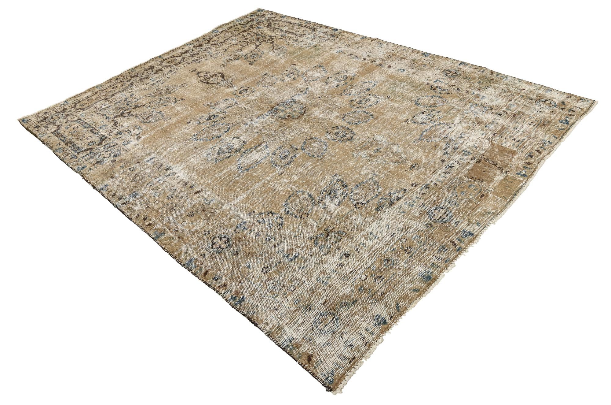 6' 8 x 8' 5 Hand Knotted Ultra Vintage Persian Wool Rug