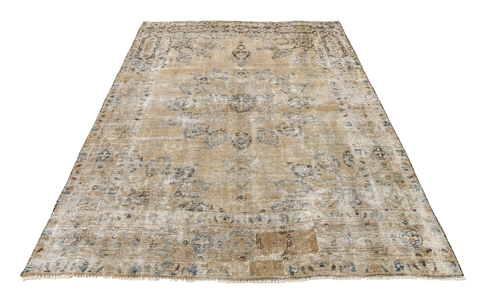 6' 8 x 8' 5 Hand Knotted Ultra Vintage Persian Wool Rug