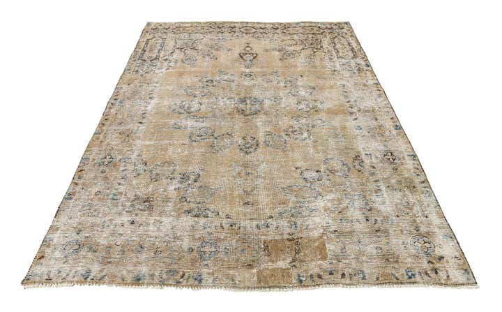205cm x 255cm Handgeknoopt Ultra Vintage Perzisch Wol Vloerkleed
