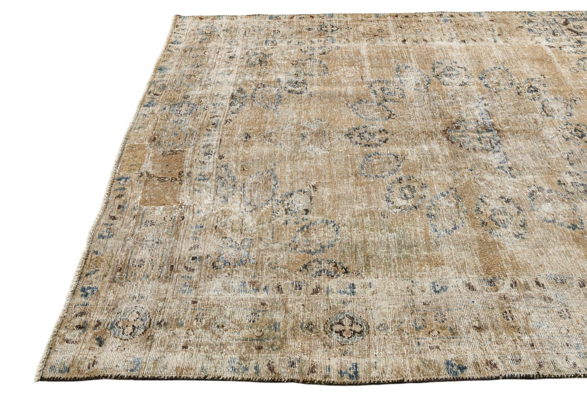 6' 8 x 8' 5 Hand Knotted Ultra Vintage Persian Wool Rug