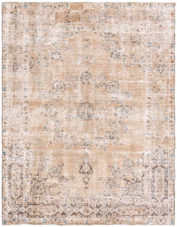Detail image of 6' 8 x 8' 5 Hand Knotted Ultra Vintage Persian Wool Rug