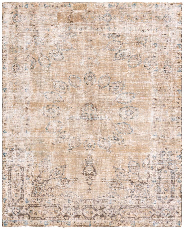 Detailfoto van 205cm x 255cm Handgeknoopt Ultra Vintage Perzisch Wol Vloerkleed