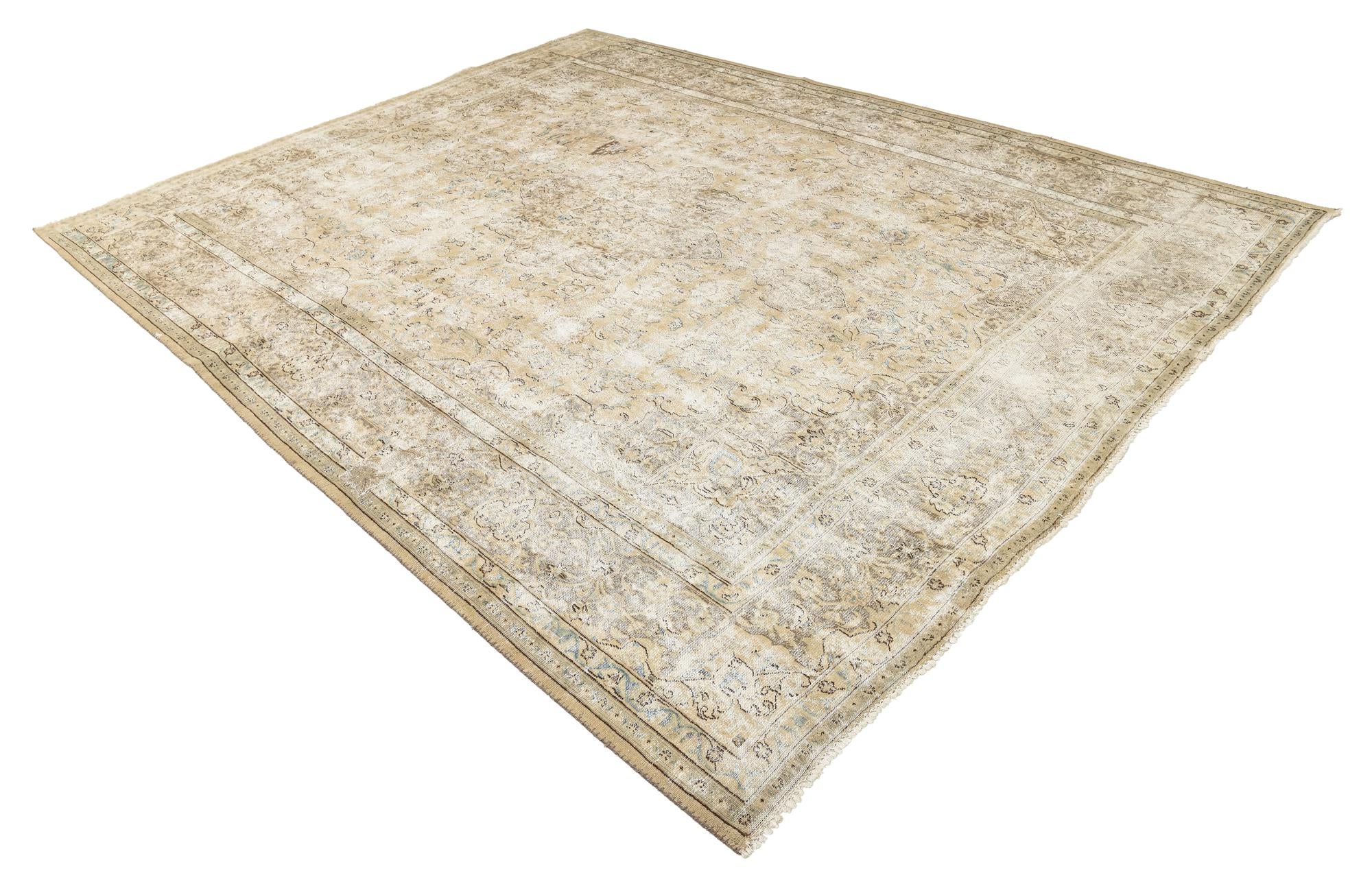 9' 5 x 12' 8 Hand Knotted Ultra Vintage Persian Wool Rug