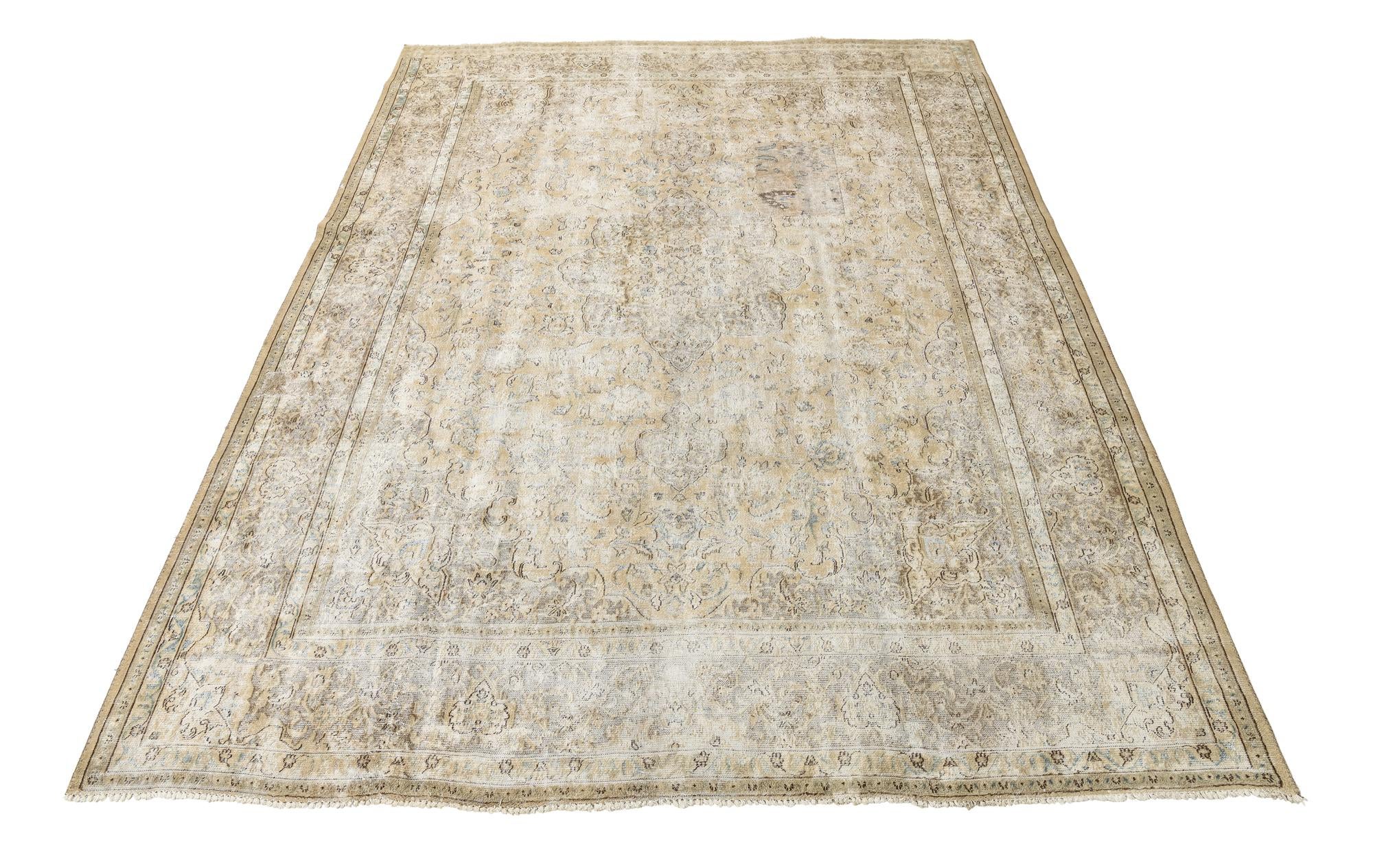 9' 5 x 12' 8 Hand Knotted Ultra Vintage Persian Wool Rug