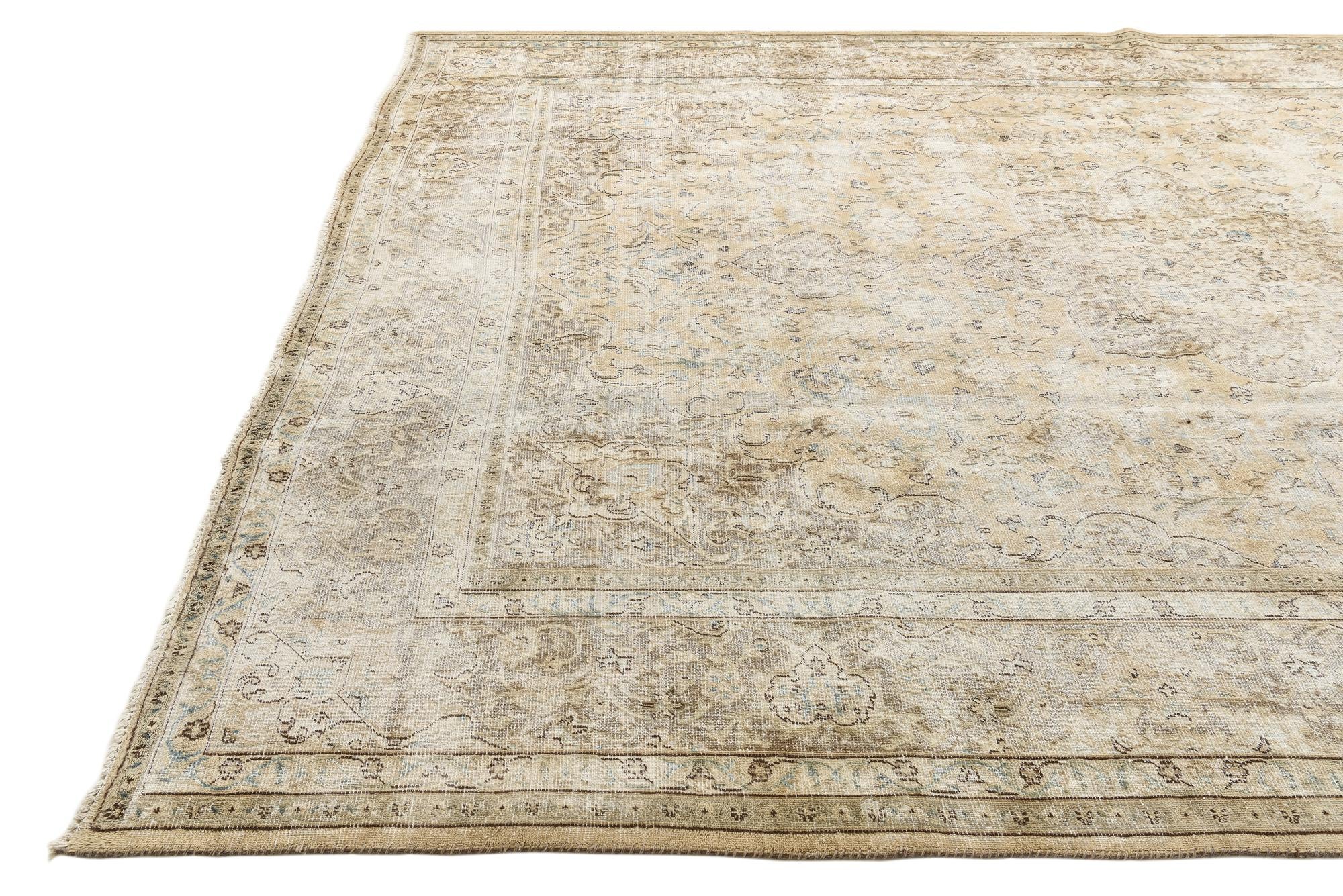 9' 5 x 12' 8 Hand Knotted Ultra Vintage Persian Wool Rug