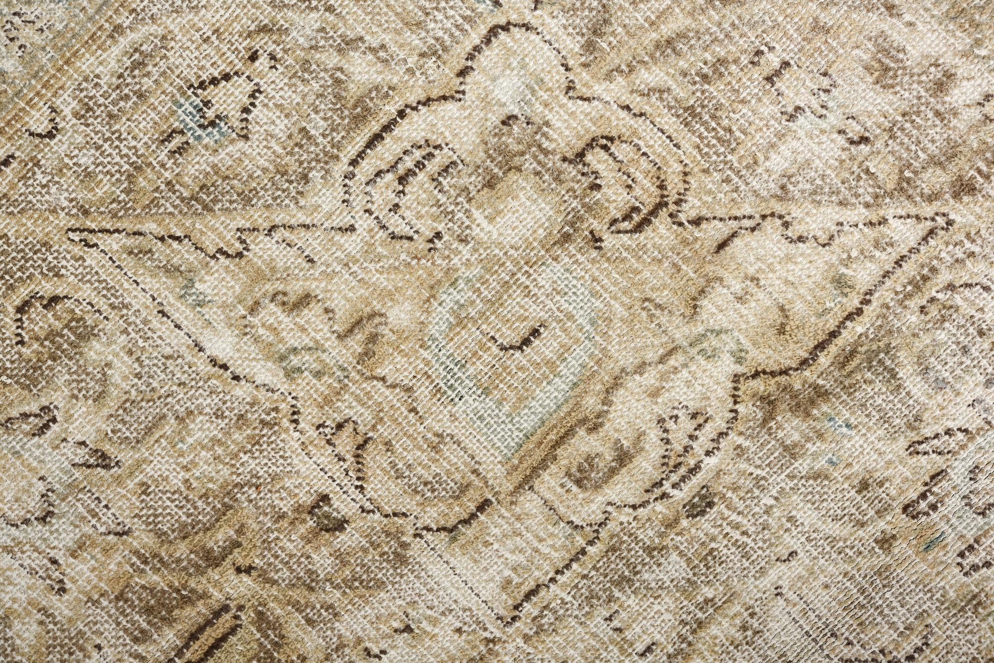 9' 5 x 12' 8 Hand Knotted Ultra Vintage Persian Wool Rug