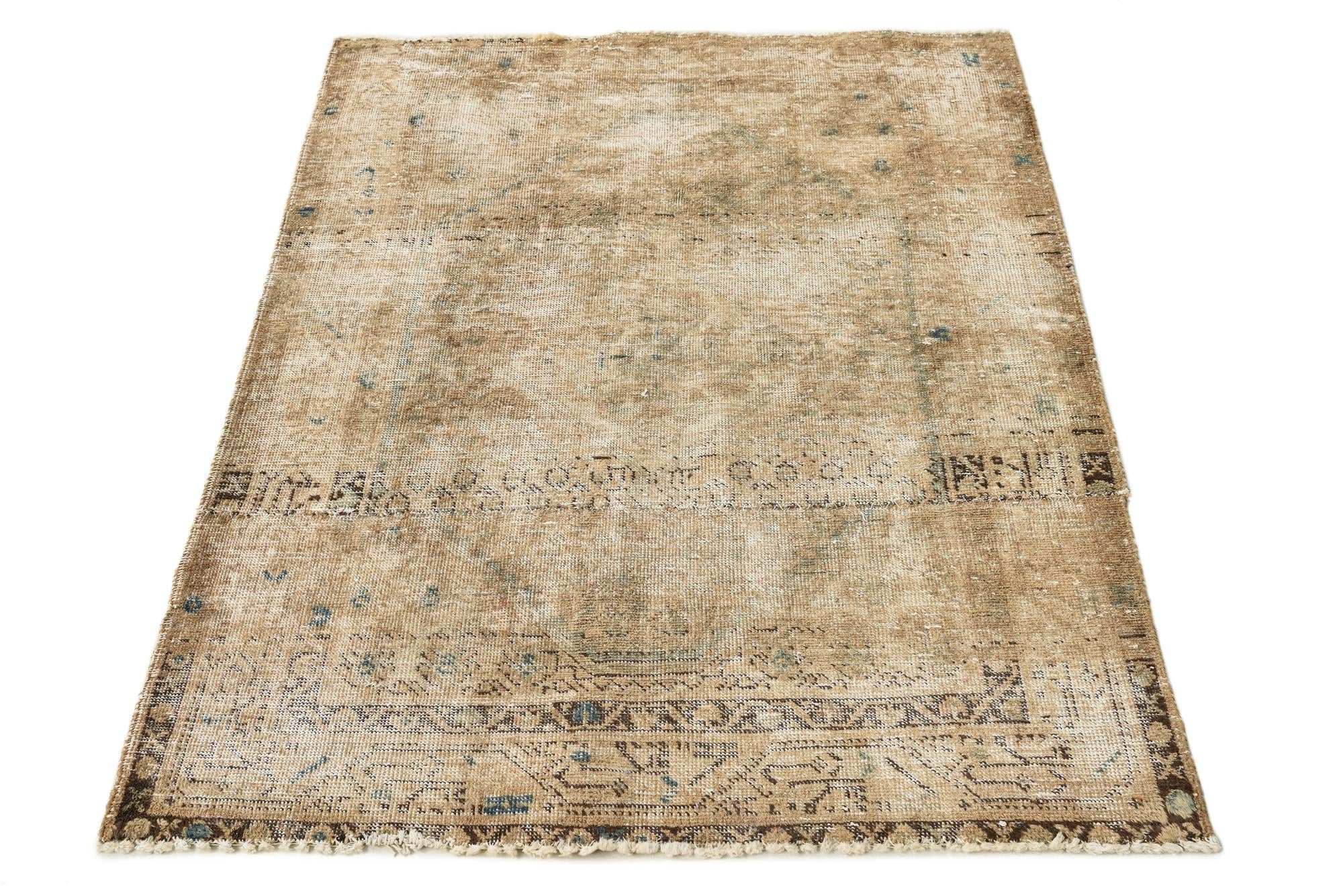 3' 4 x 4' 5 Hand Knotted Ultra Vintage Persian Wool Rug