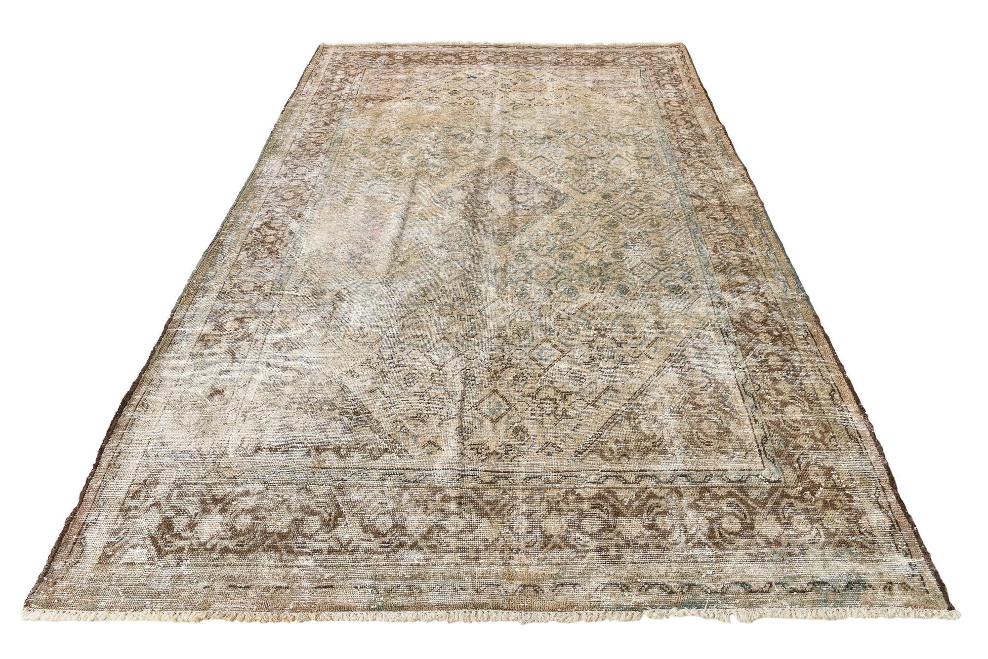 6' 7 x 10' Hand Knotted Ultra Vintage Persian Wool Rug