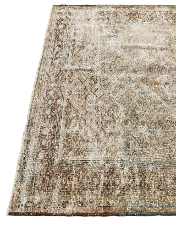 Detail image of 6' 7 x 10'  Hand Knotted Ultra Vintage Persian Wool Rug