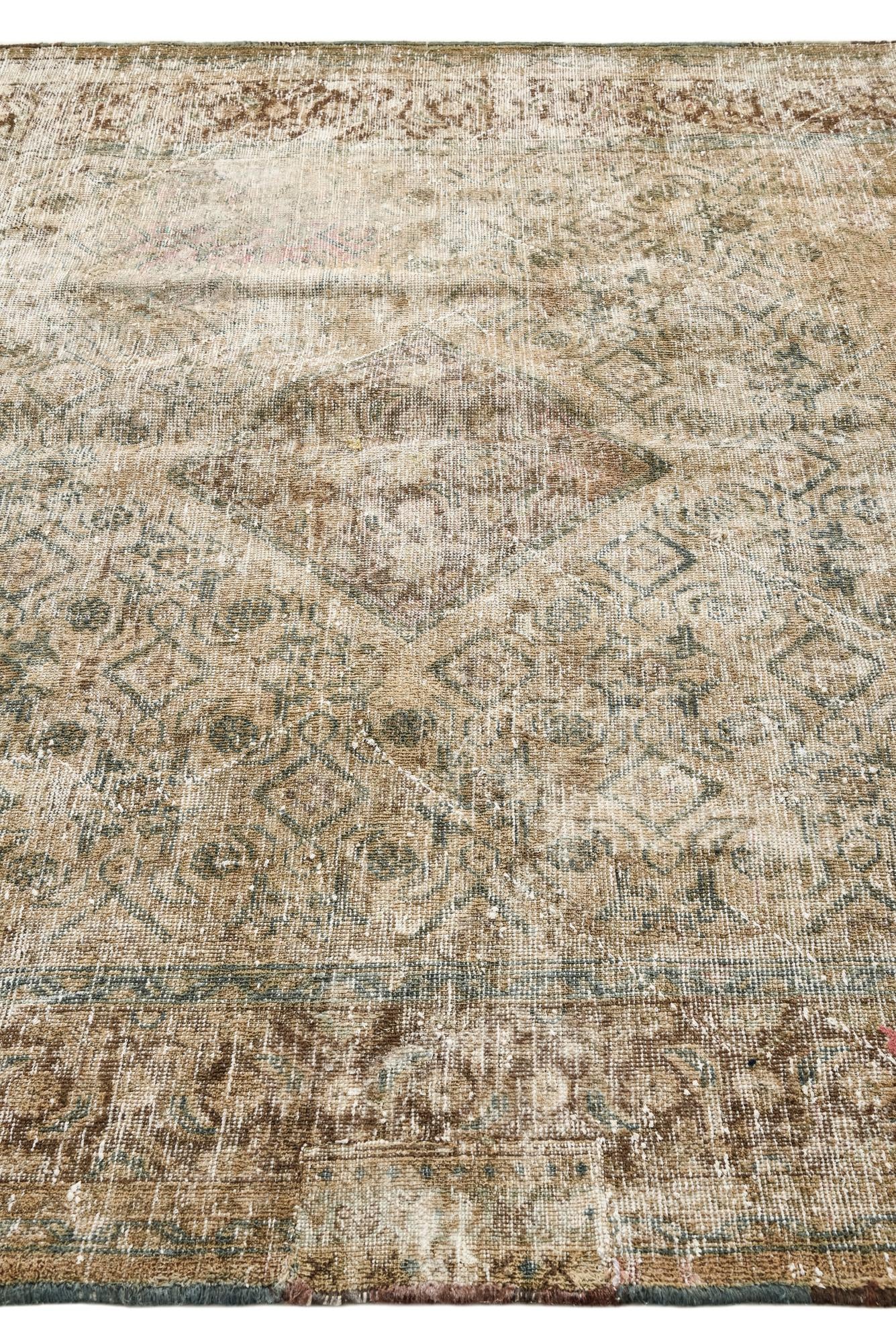 6' 7 x 10' Hand Knotted Ultra Vintage Persian Wool Rug