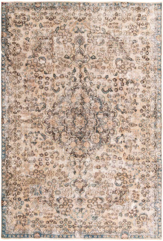 7' 2 x 10' 7 Hand Knotted Ultra Vintage Persian Wool Rug