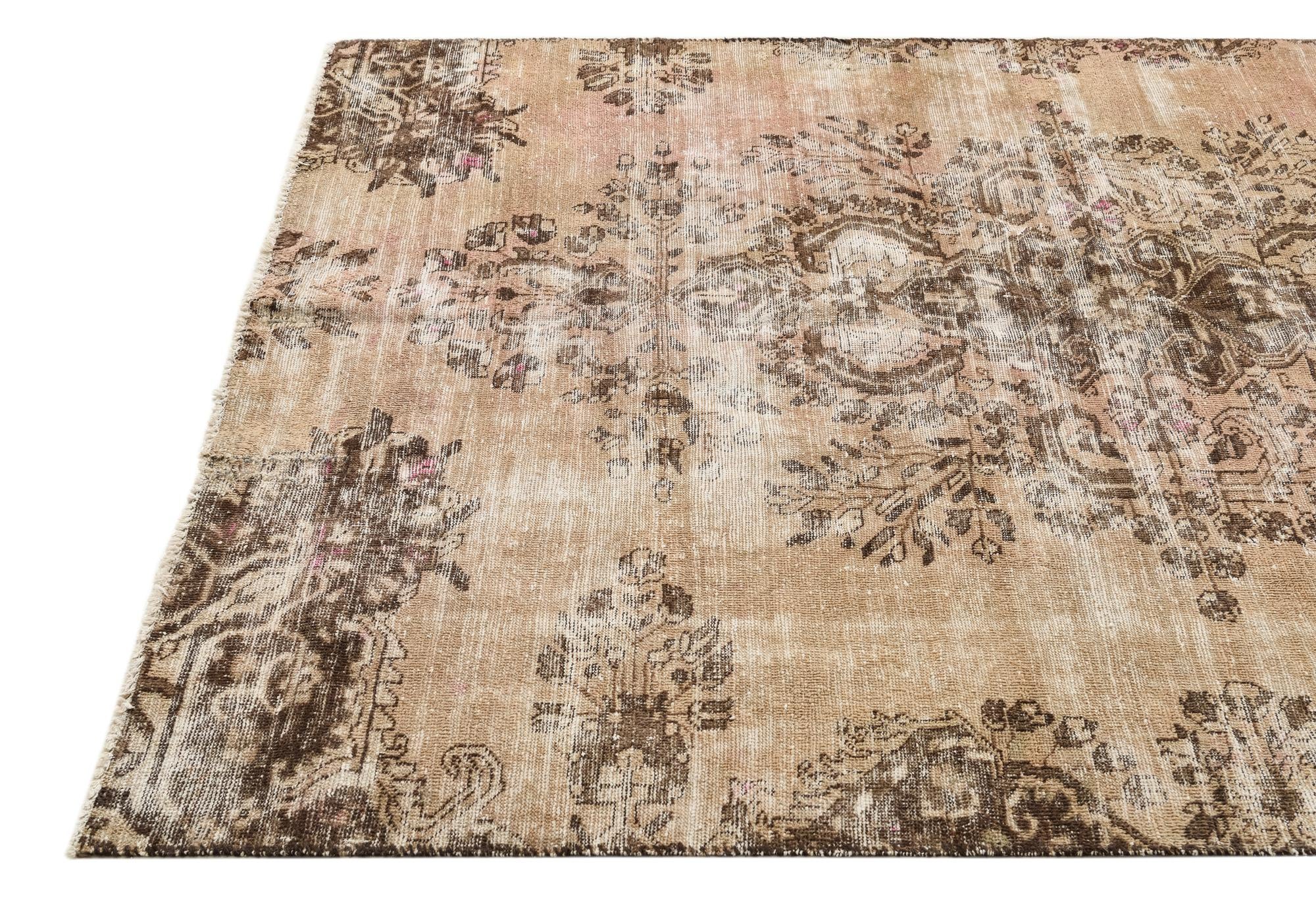 5' 4 x 8' 1 Hand Knotted Ultra Vintage Persian Wool Rug