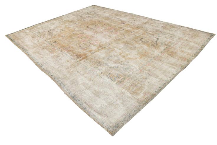 Detail image of 9' 10 x 13' Hand Knotted Ultra Vintage Persian Wool Rug